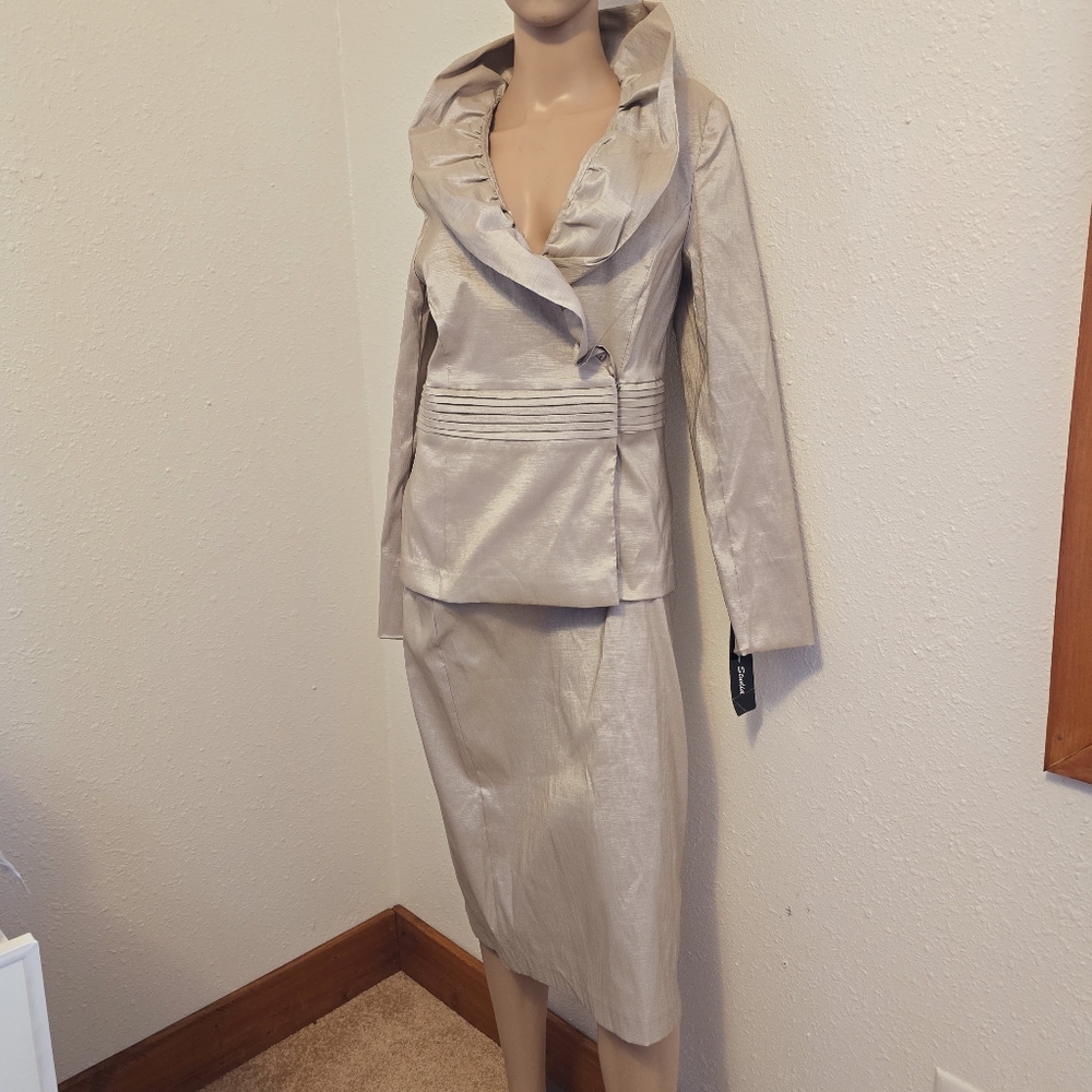 Danillo Studio Elegant Champagne Metallic Suit Set